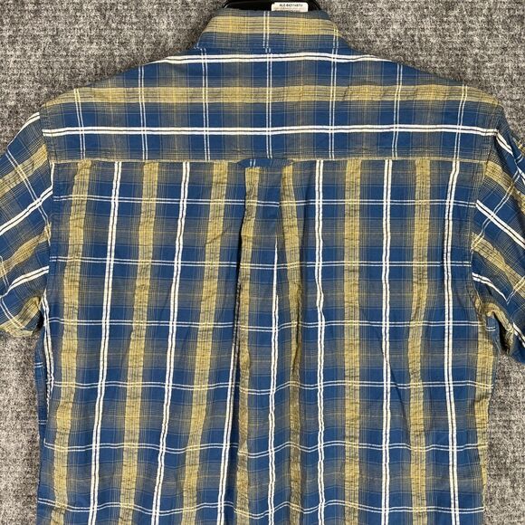 Bob Timberlake Shirt Mens Medium Plaid Button-Up Short-Sleeve Business Casual - Picture 4 of 9